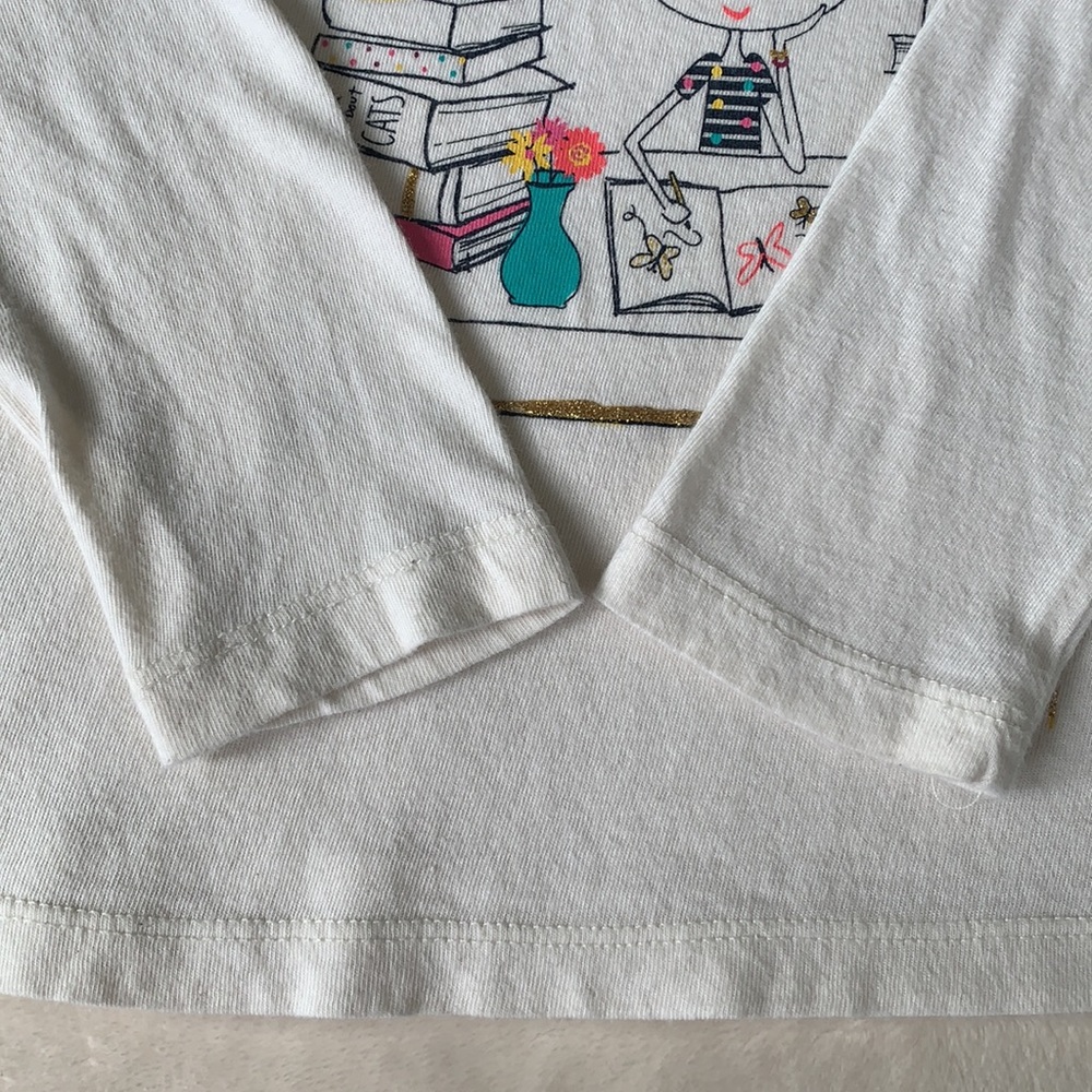 Gap Girl 4 Long Sleeve Off White Top School Books GUC - Picture 3 of 8